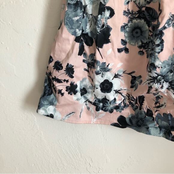 Modcloth IXIA Contrast As You Can Pink and Blue Floral Skater Pinup Tank Dress - Picture 3 of 8